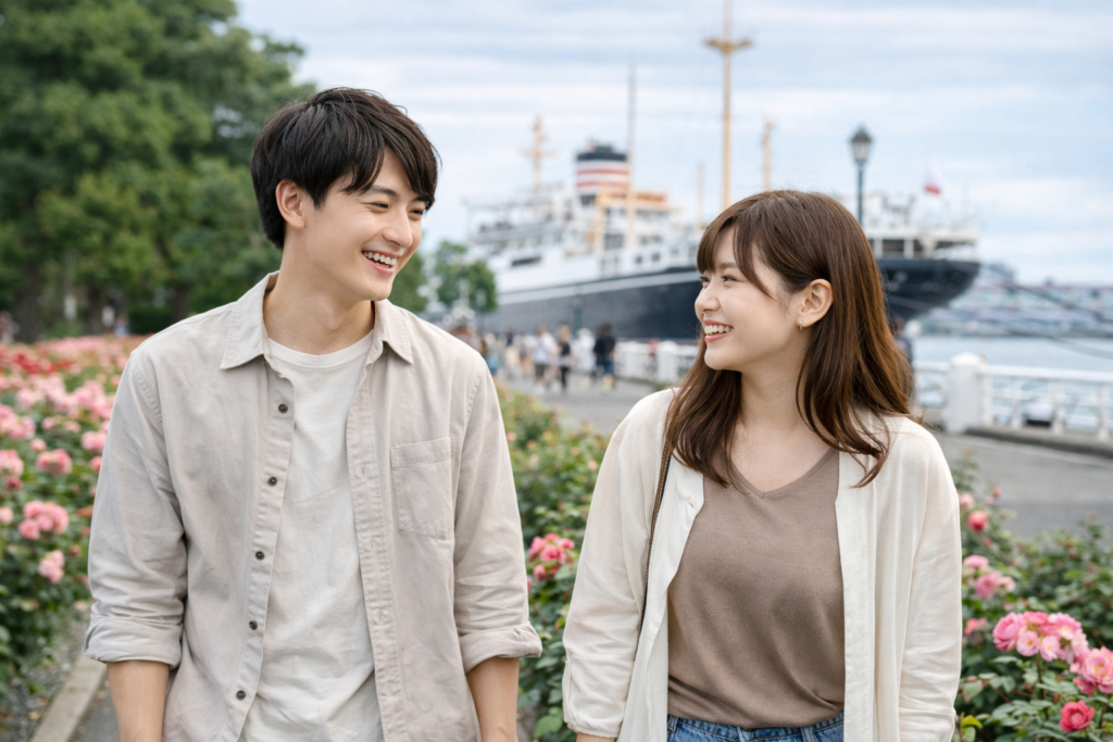 横浜 デート 散歩 山下公園 カップル 初デート