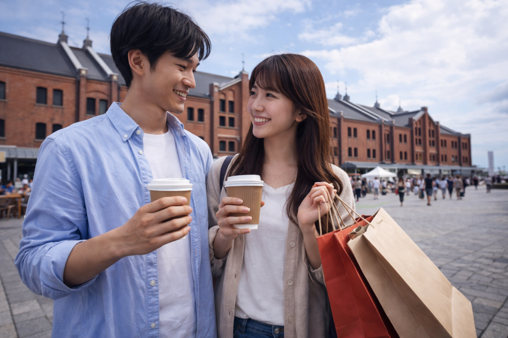 横浜赤レンガ倉庫 デート カフェ ショッピング カップル