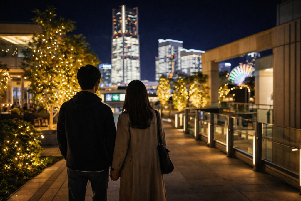 横浜 夜デート 散歩 短時間 カップル みなとみらい